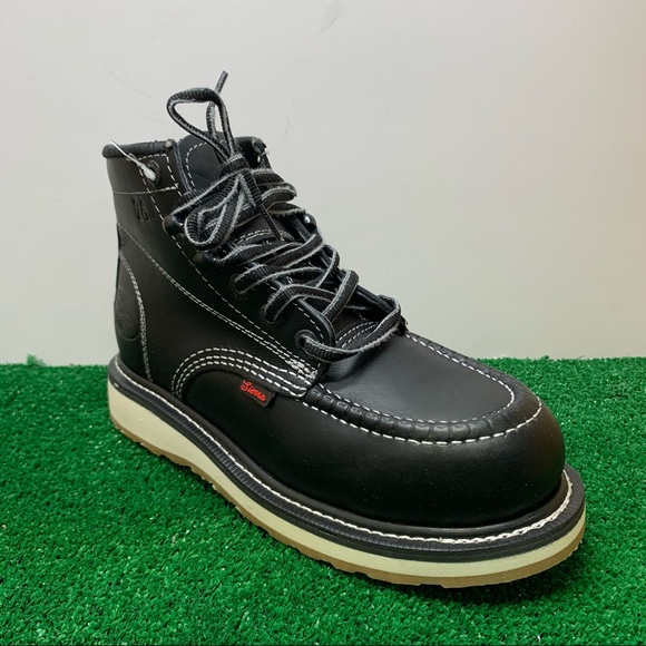 Mens Leather Work construction laces Black Boots Bota Trabajo oil water resistan main image 4